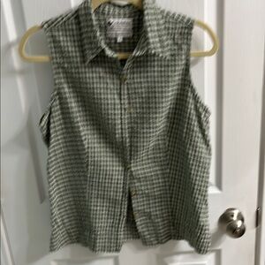 Columbia Green Checkered Blouse